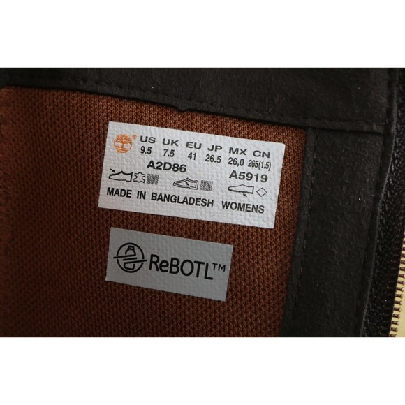 NWOT Timberland Boots Women 9.5 Brown Leather Malynn Waterproof Tall Shoes - Picture 8 of 10